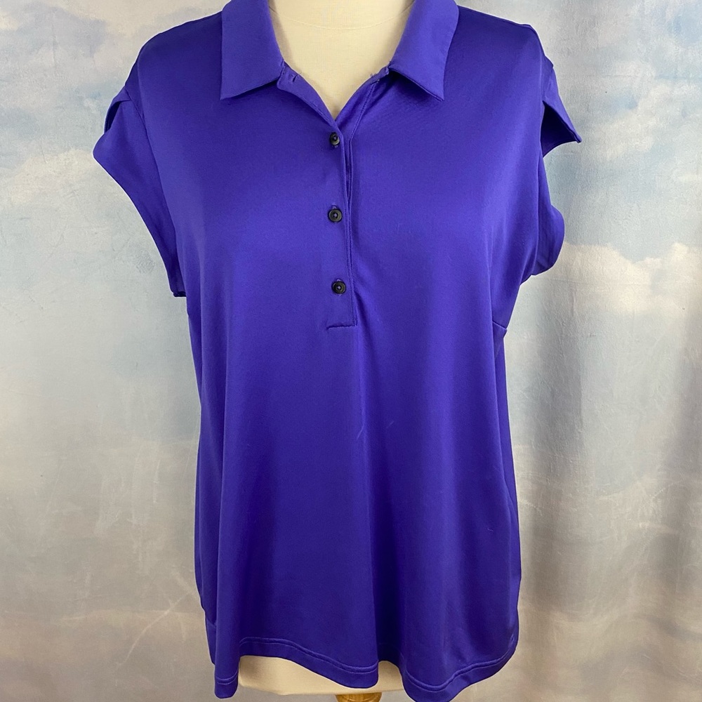 Adidas Climcool Golf Shirt Cap Sleeve Purple Size XL